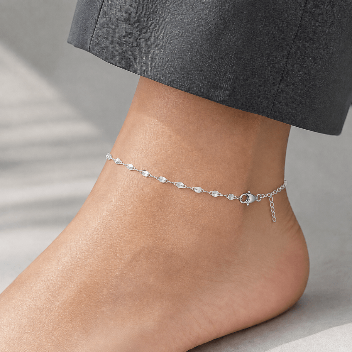 Alba Diamond-Cut Chain Anklet