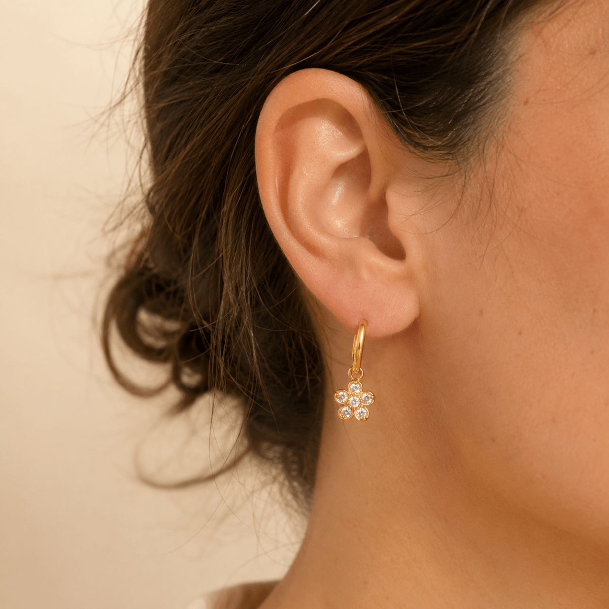 Allegra Pavé Charm Huggies
