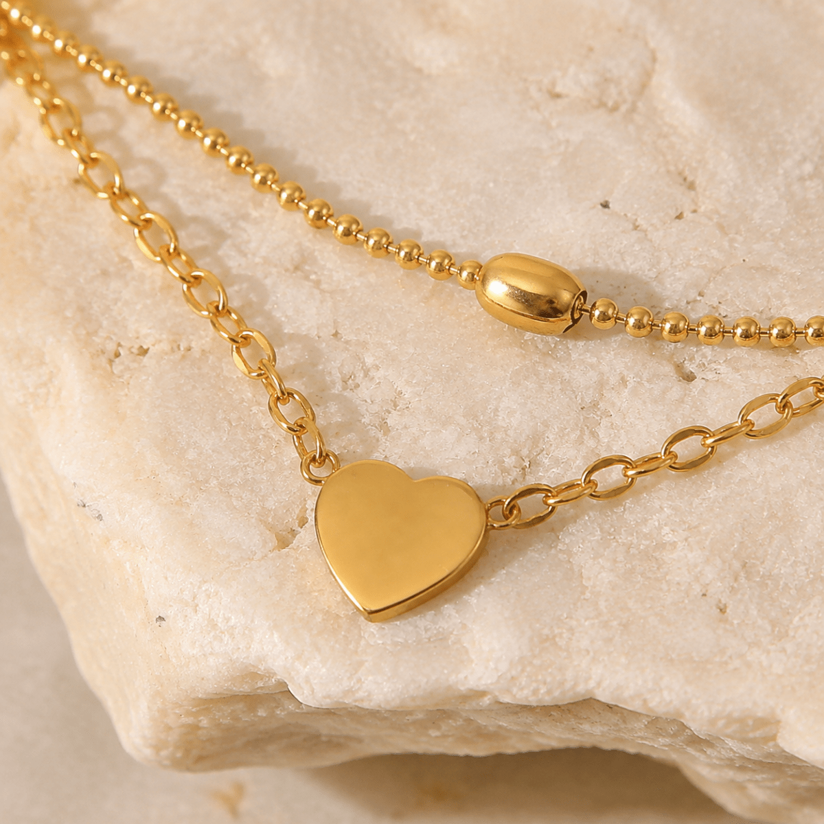 Amara Layered Heart Anklet