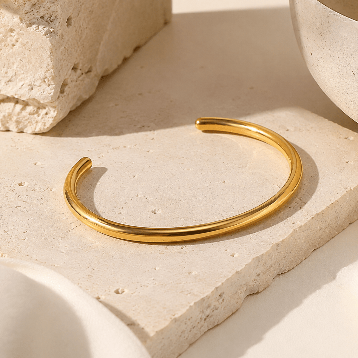 Amina Polished Open Bangle
