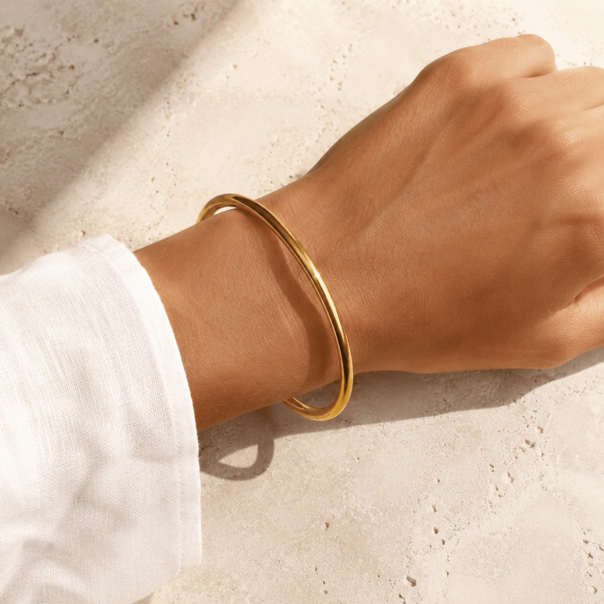 Amina Polished Open Bangle
