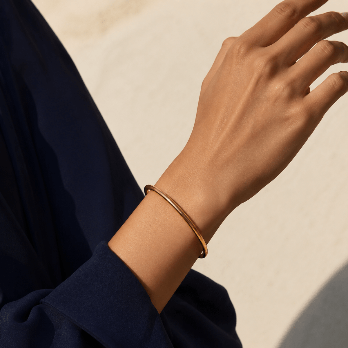 Amina Polished Open Bangle