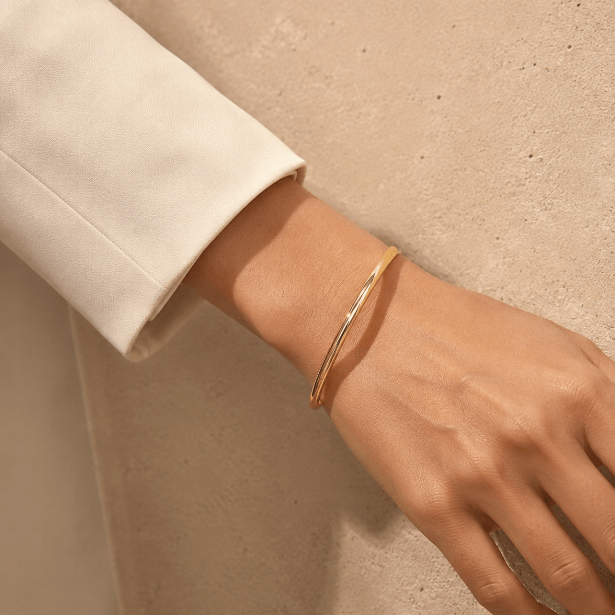 Amina Polished Open Bangle