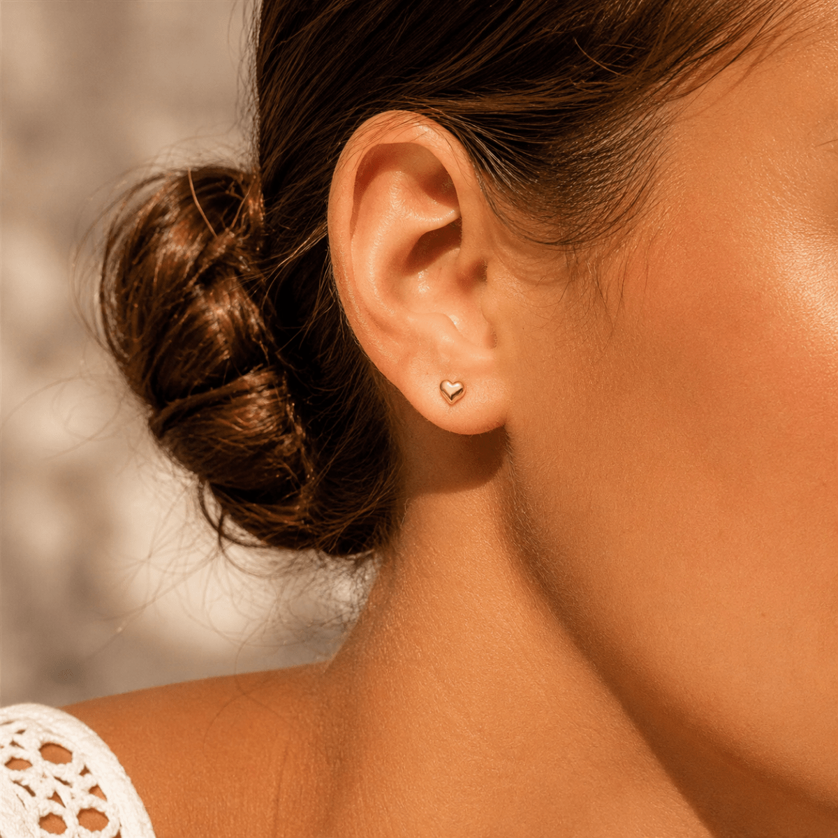 Amora Petite Heart Stud Earrings
