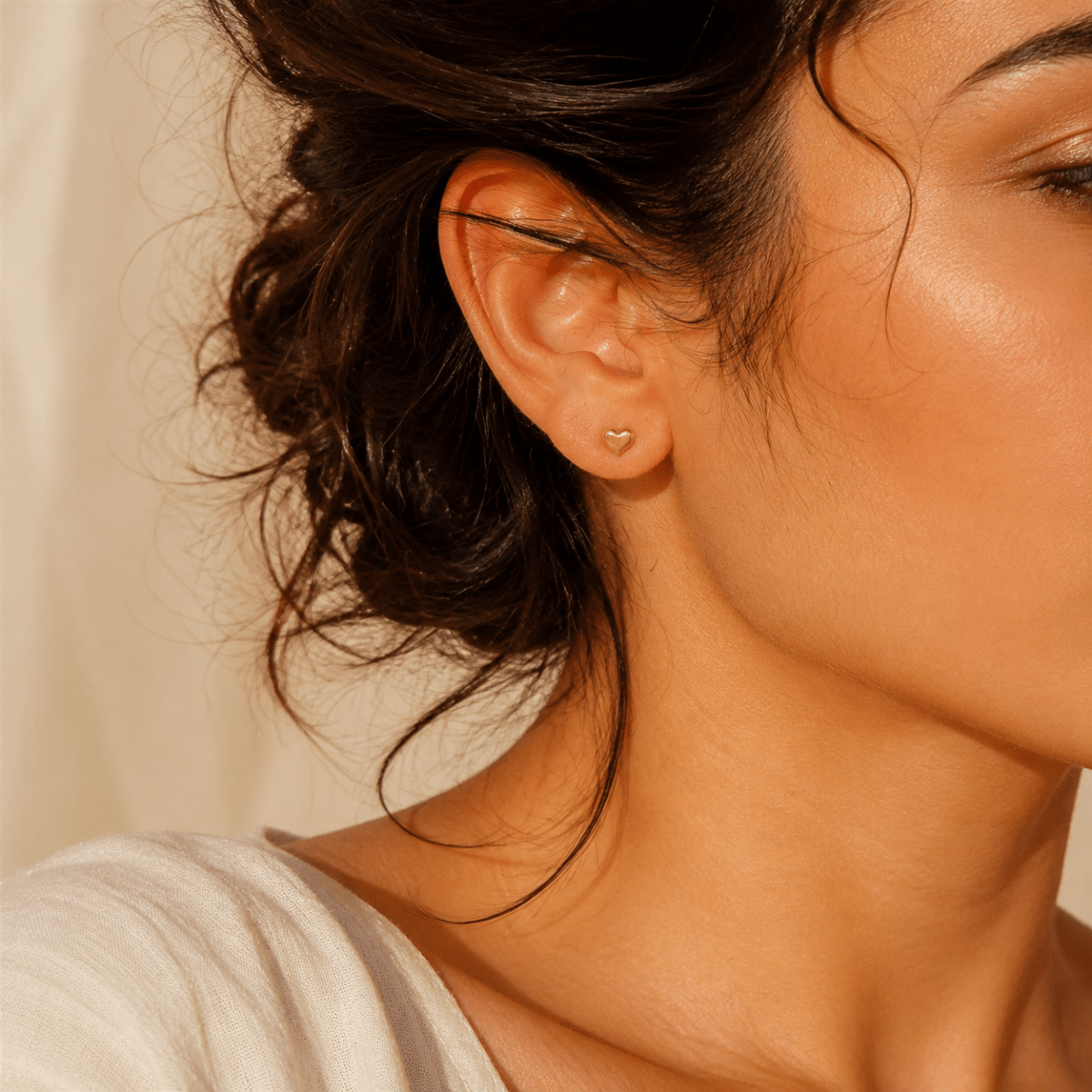 Amora Petite Heart Stud Earrings