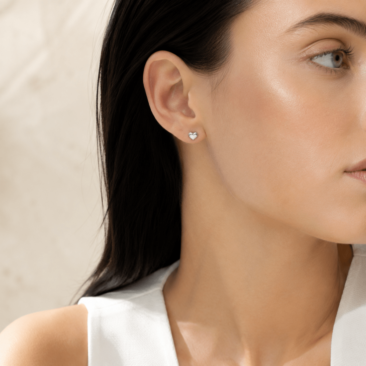 Amora Petite Heart Stud Earrings