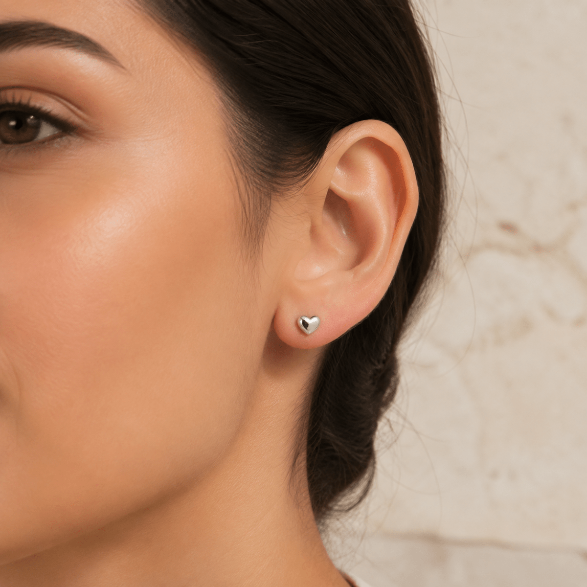 Amora Petite Heart Stud Earrings