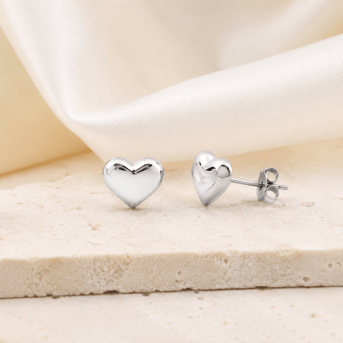 Amora Petite Heart Stud Earrings