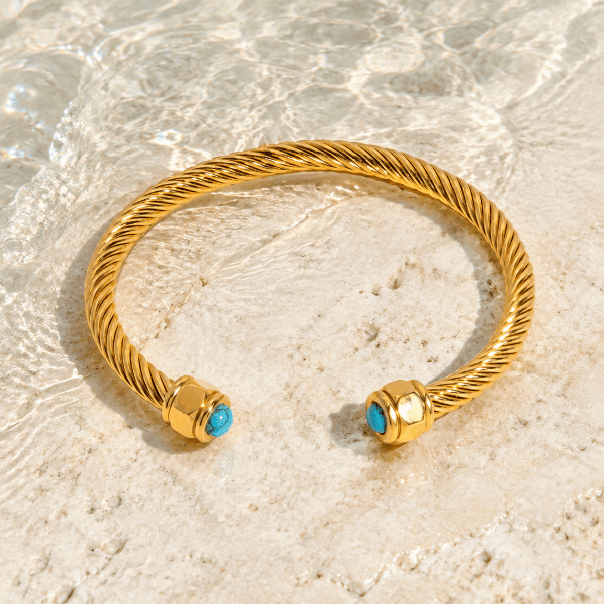 Ariadne Gemstone Cable Cuff Bracelet
