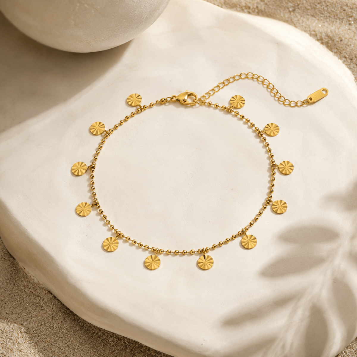 Asteria Sunburst Disc Anklet