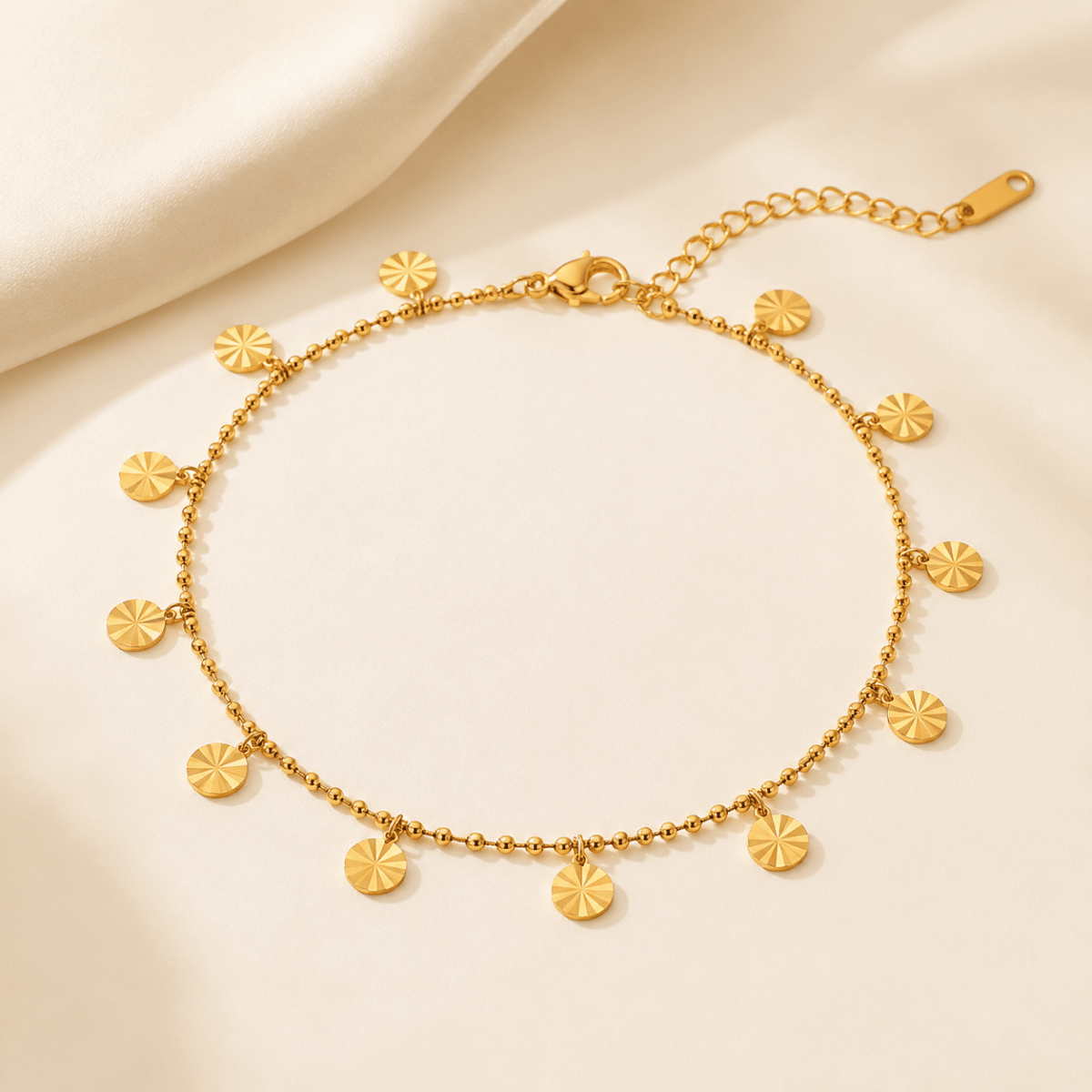 Asteria Sunburst Disc Anklet