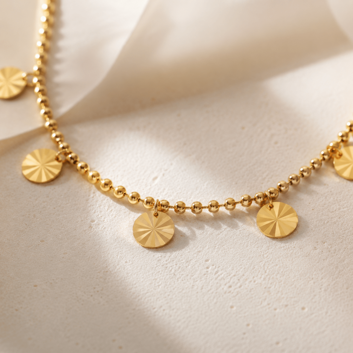 Asteria Sunburst Disc Anklet