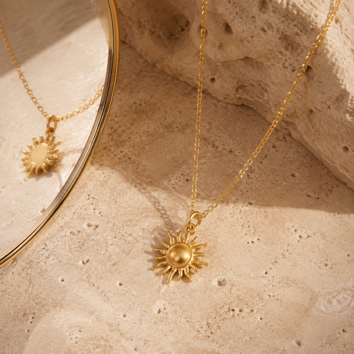Aurelia Radiant Sun Pendant Necklace