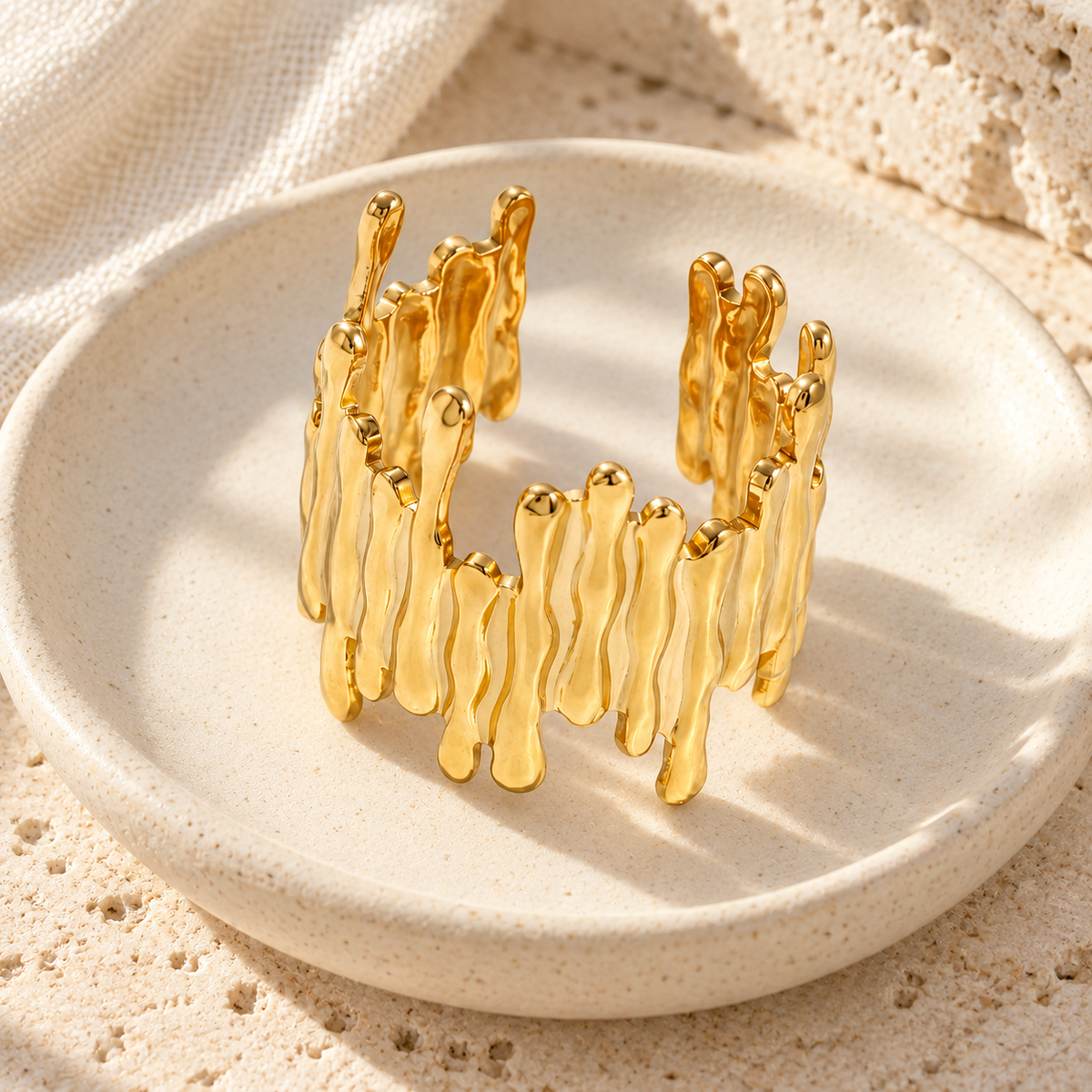Aureline Molten-Bar Cuff Ring