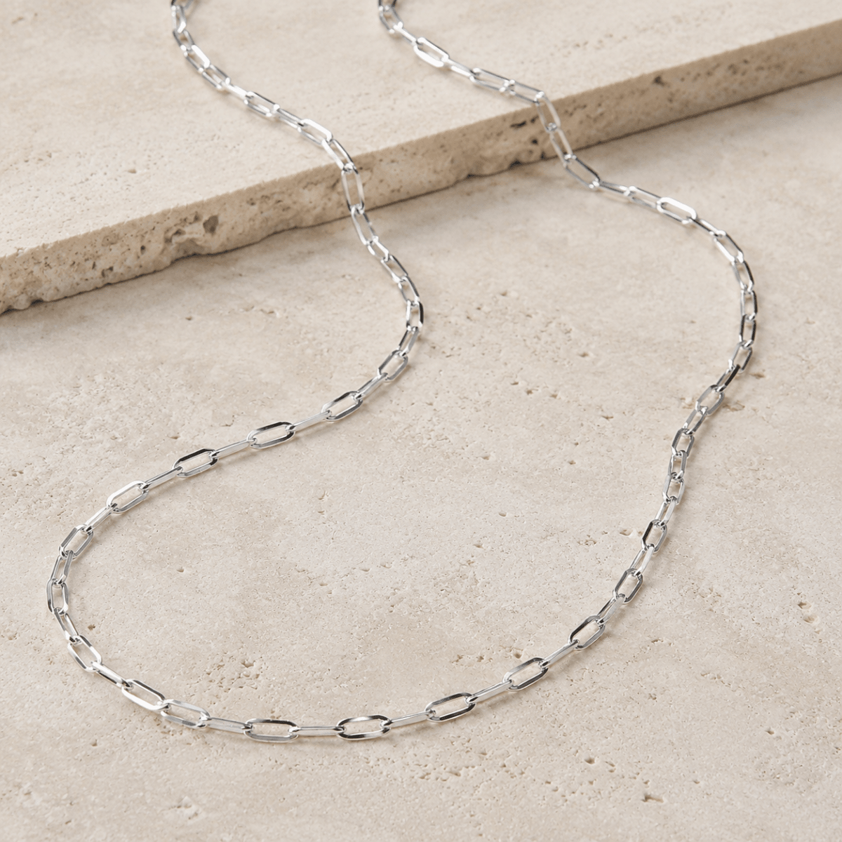 Auretta Slender Paperclip Chain Necklace