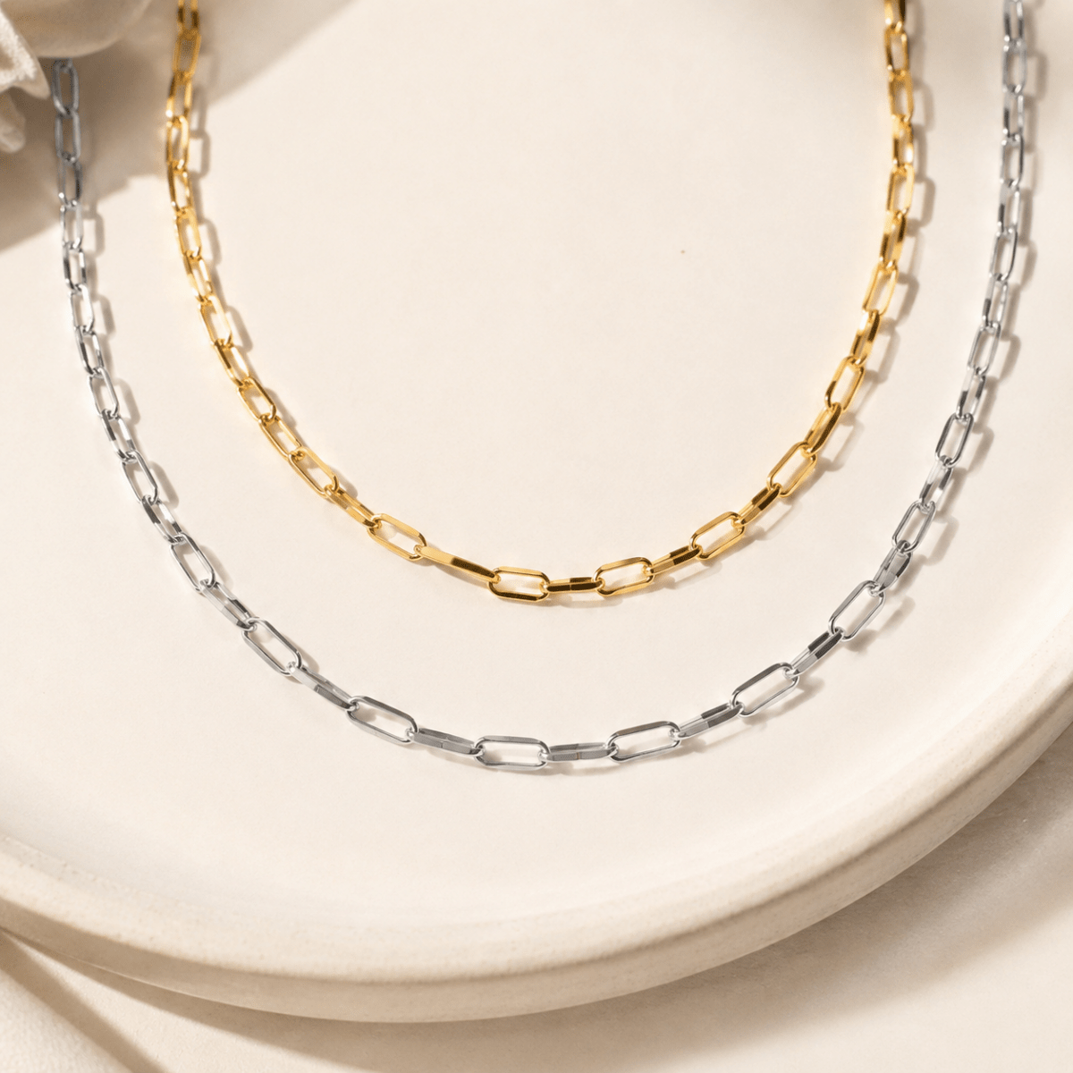 Auretta Slender Paperclip Chain Necklace