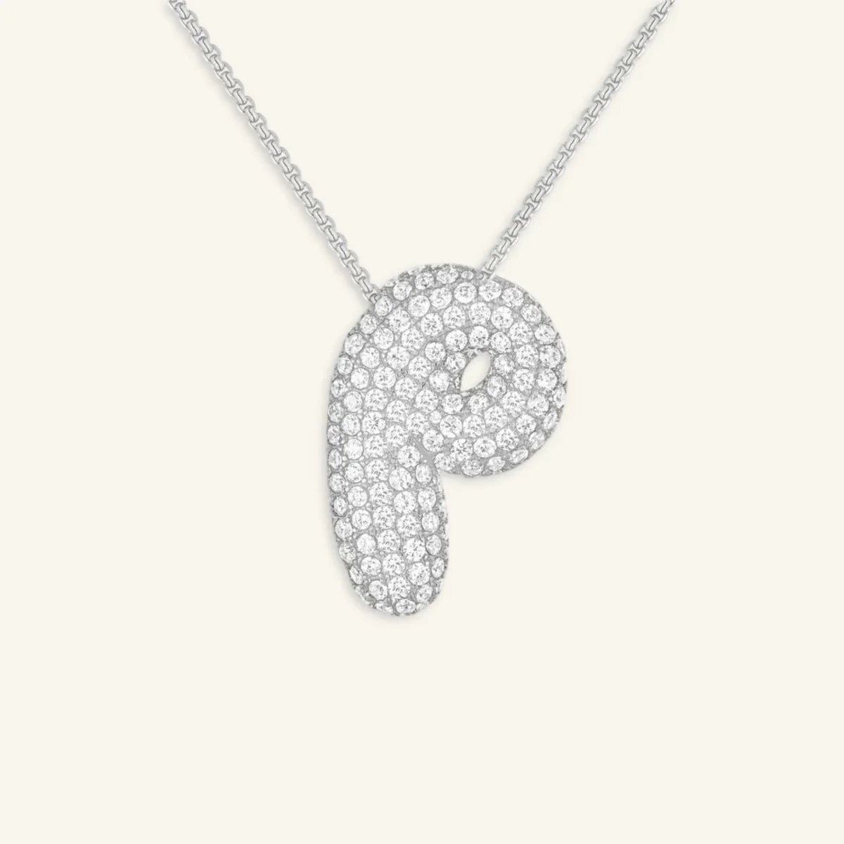 Bubble Letter Initial Necklace