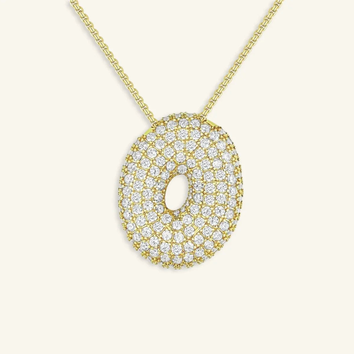 Bubble Letter Initial Necklace