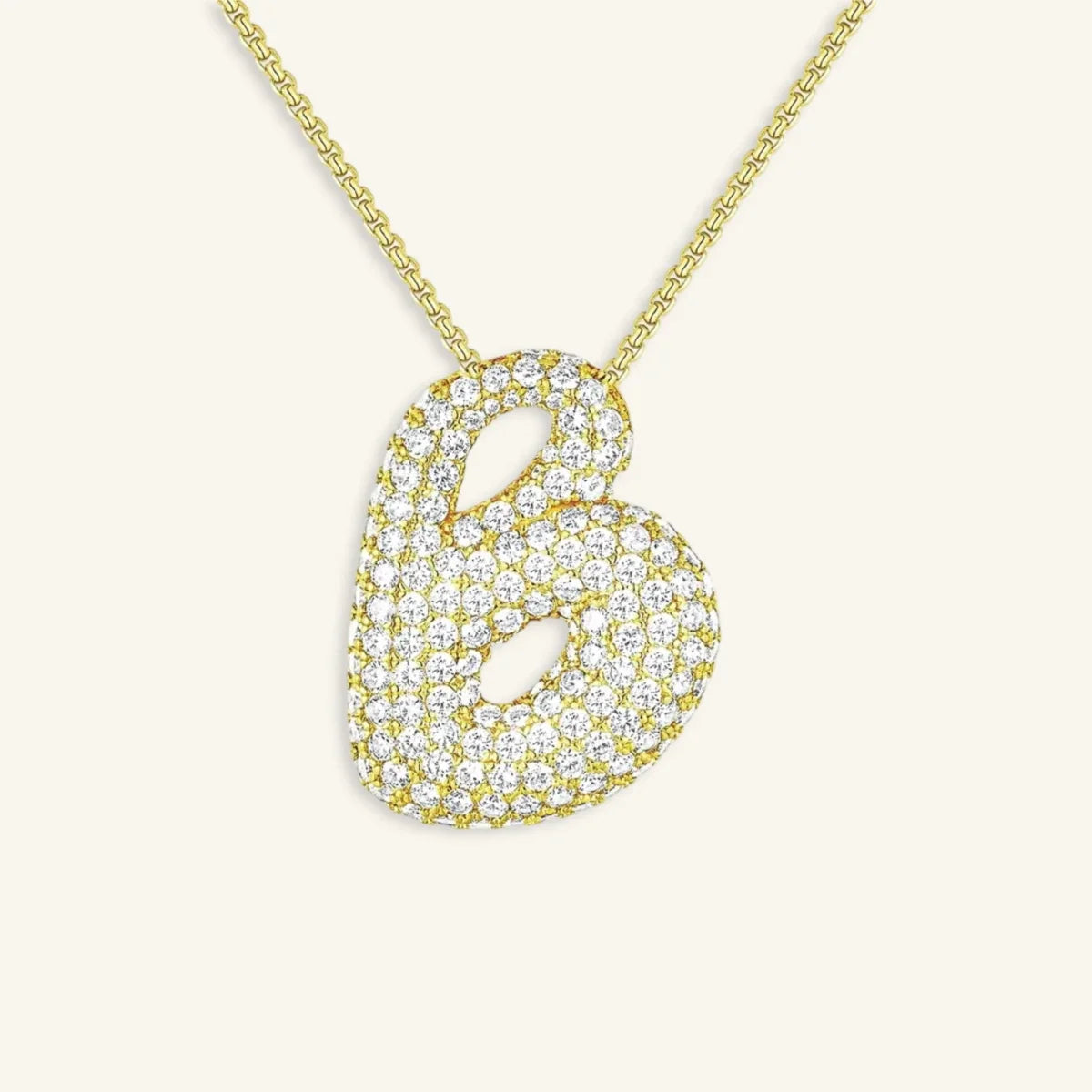 Bubble Letter Initial Necklace