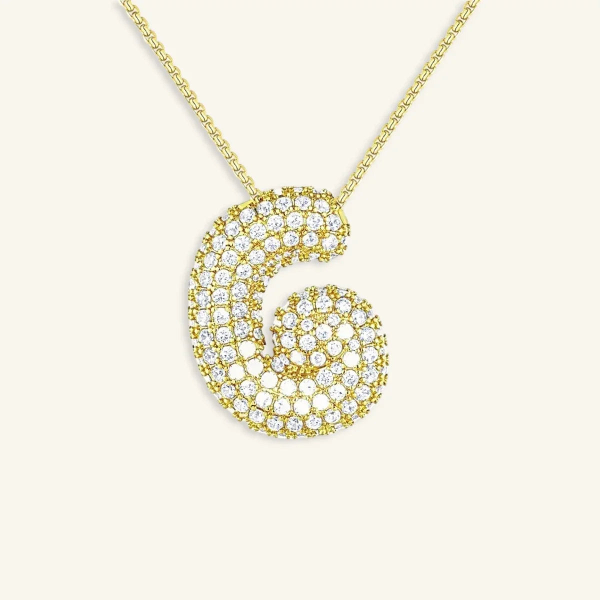 Bubble Letter Initial Necklace