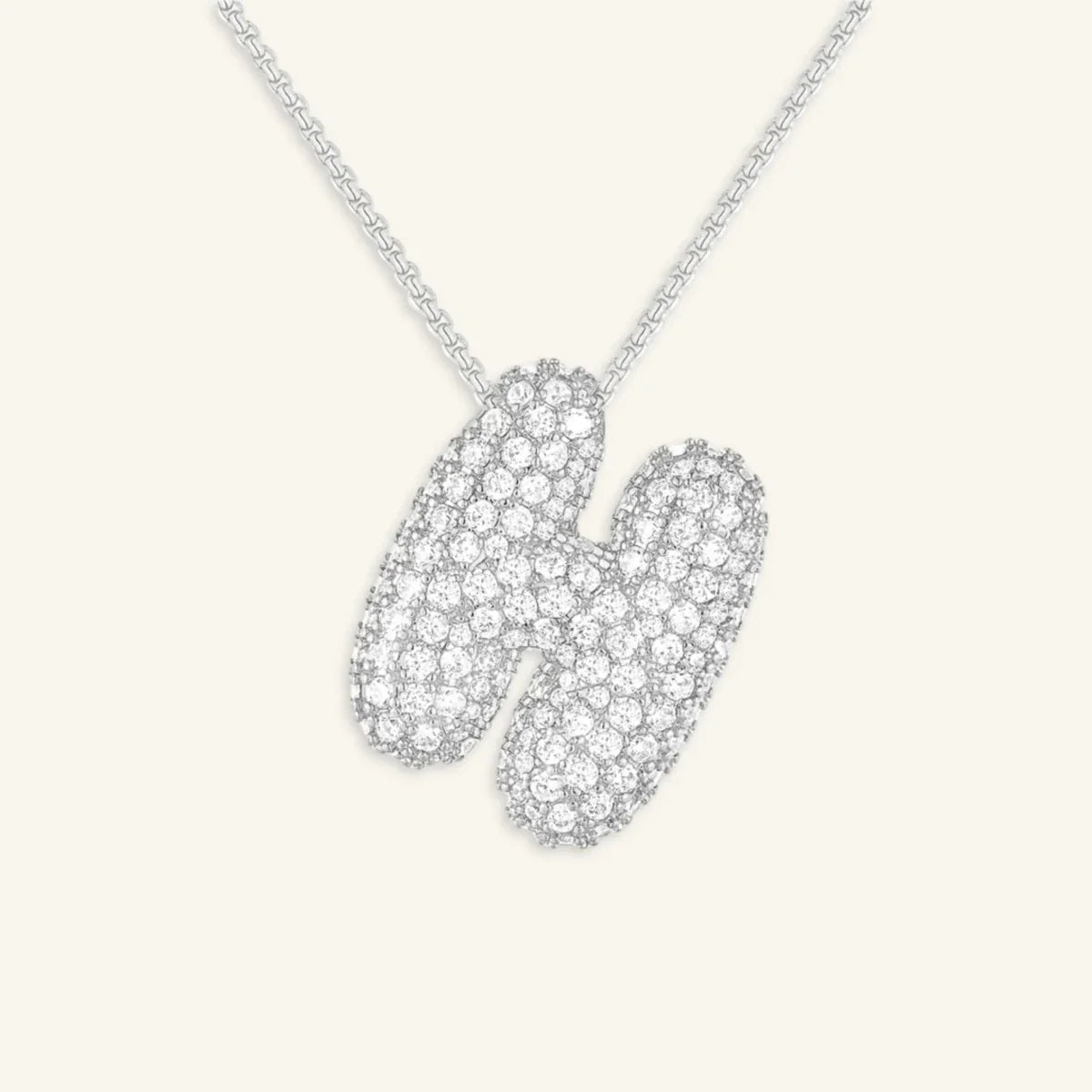 Bubble Letter Initial Necklace