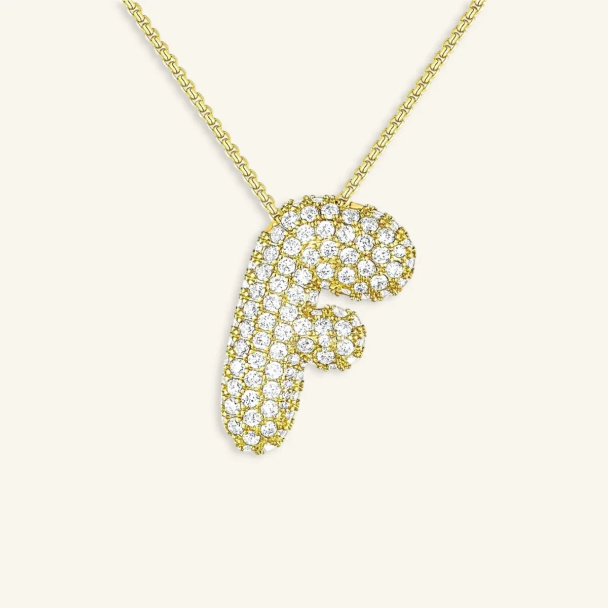 Bubble Letter Initial Necklace