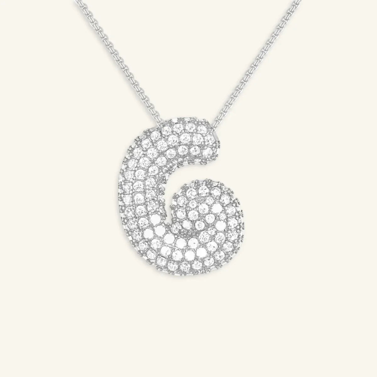 Bubble Letter Initial Necklace