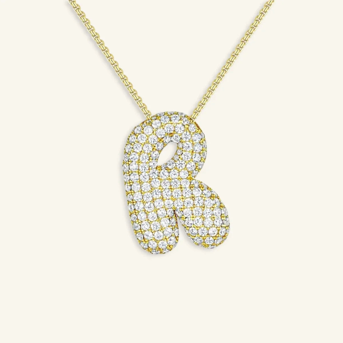 Bubble Letter Initial Necklace