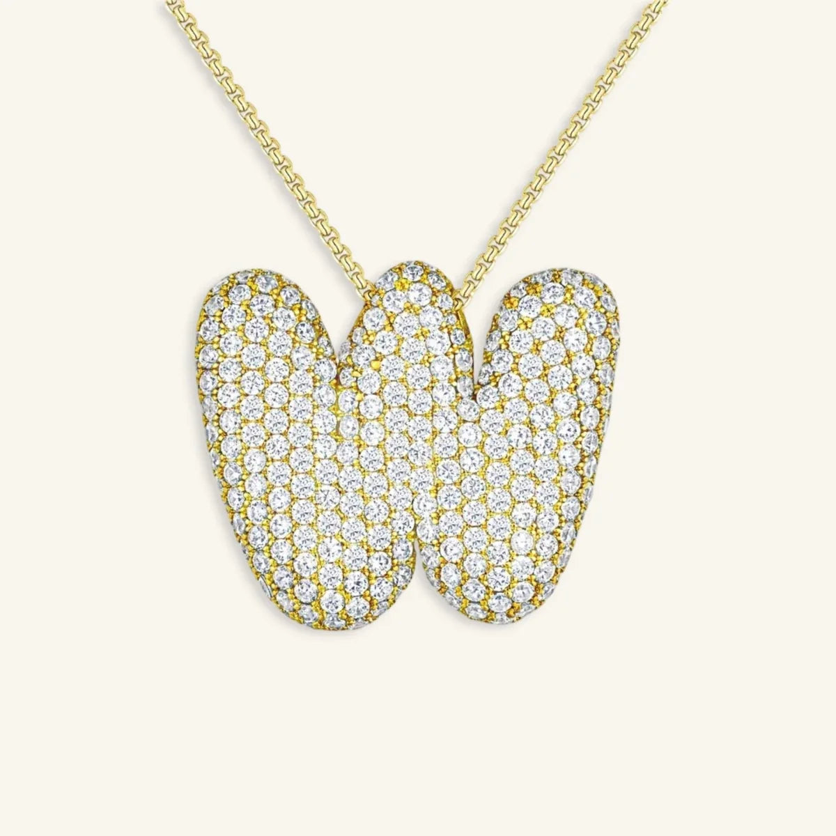 Bubble Letter Initial Necklace