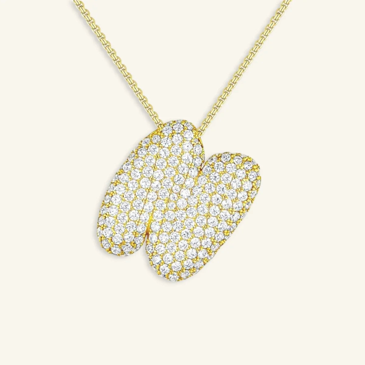 Bubble Letter Initial Necklace