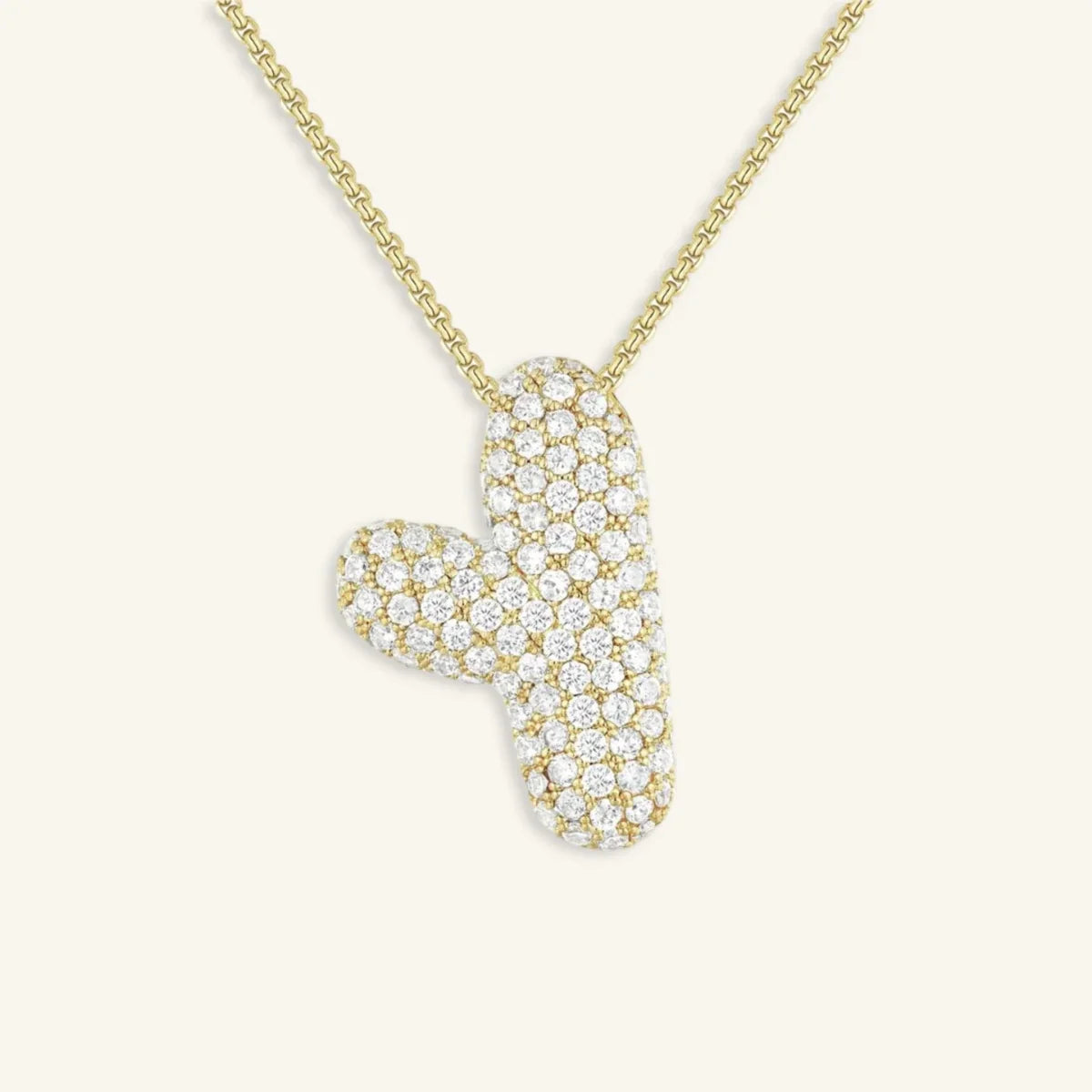 Bubble Letter Initial Necklace