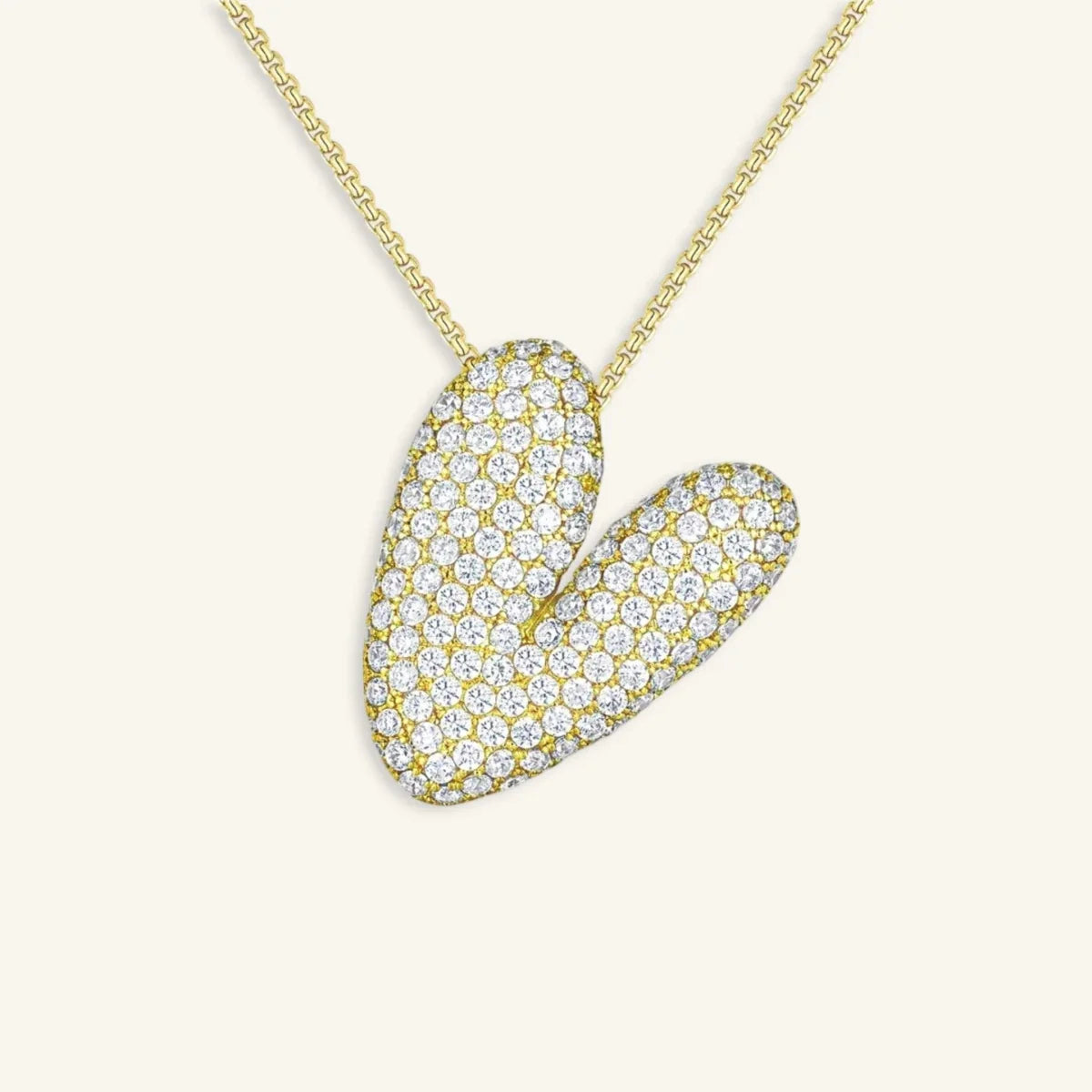 Bubble Letter Initial Necklace