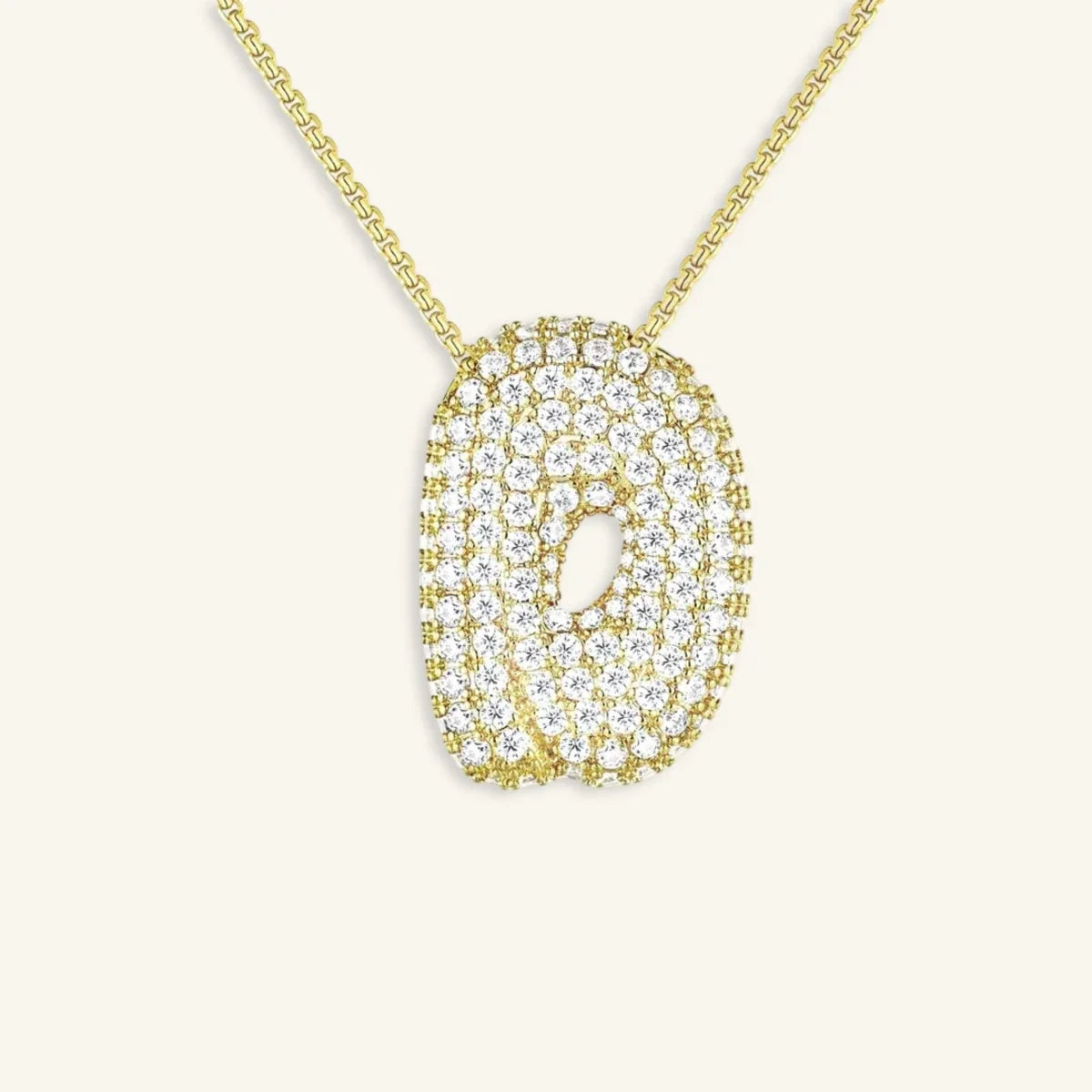 Bubble Letter Initial Necklace