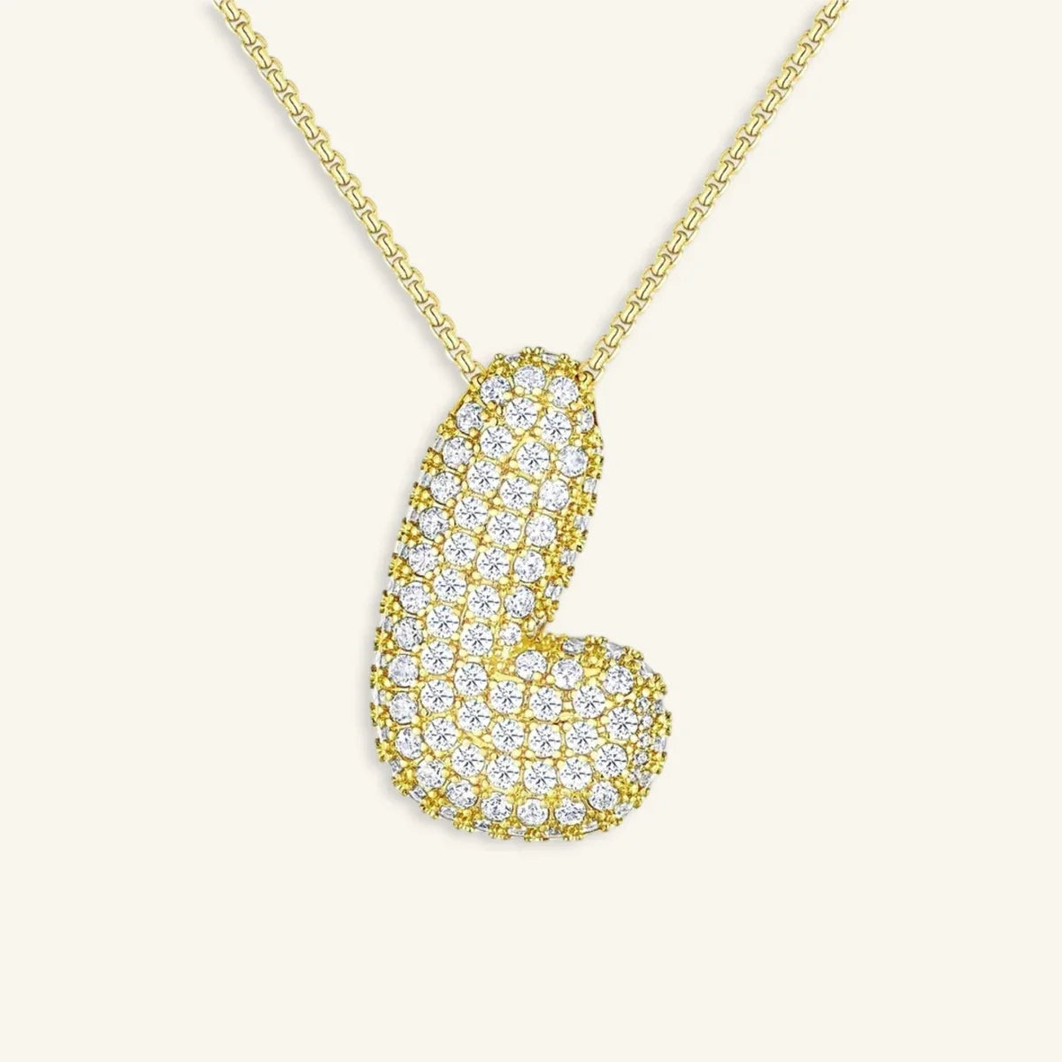 Bubble Letter Initial Necklace