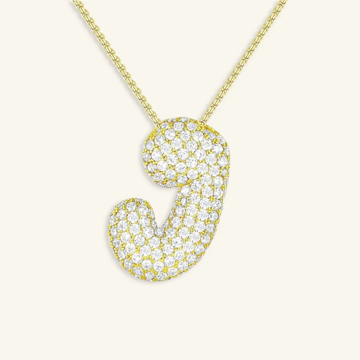 Bubble Letter Initial Necklace
