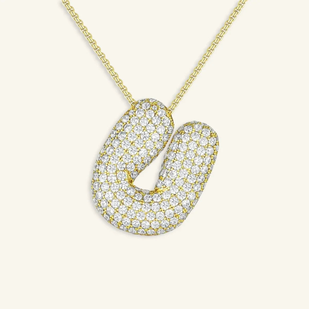 Bubble Letter Initial Necklace