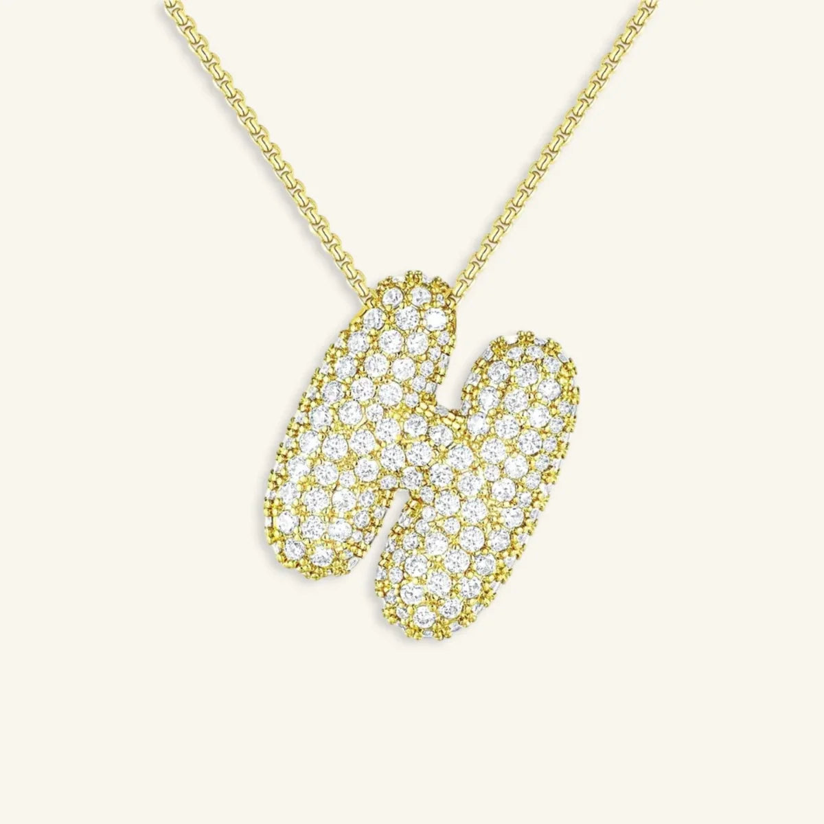 Bubble Letter Initial Necklace