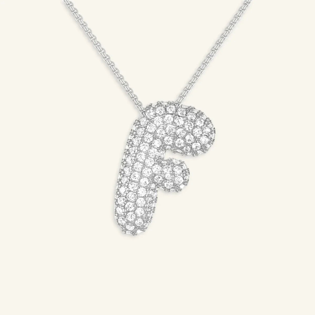 Bubble Letter Initial Necklace