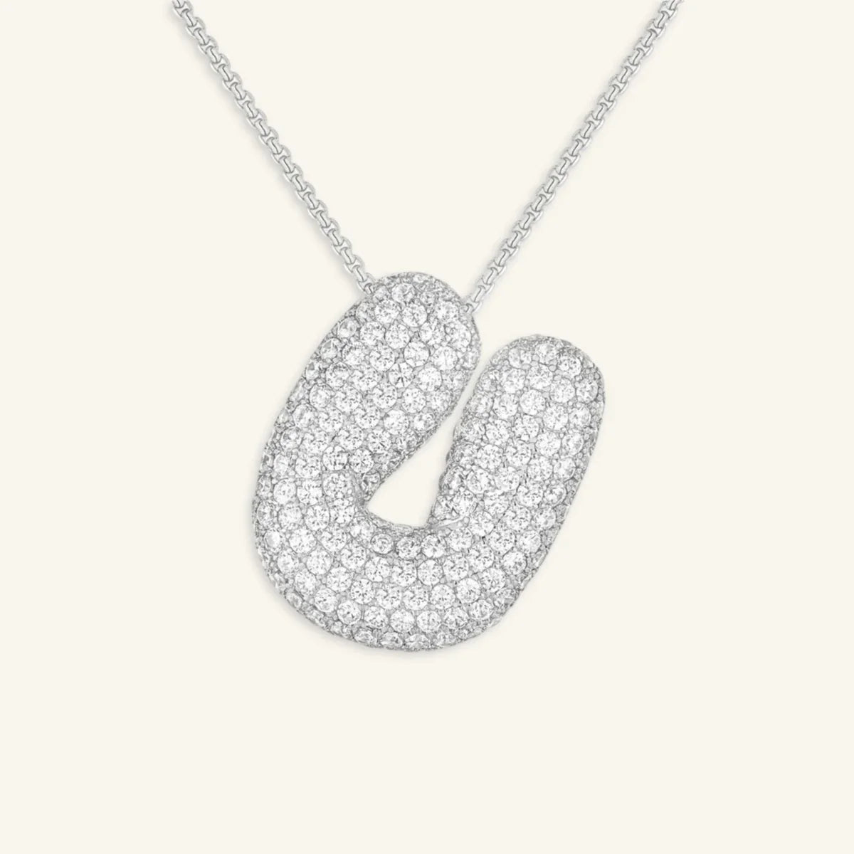 Bubble Letter Initial Necklace