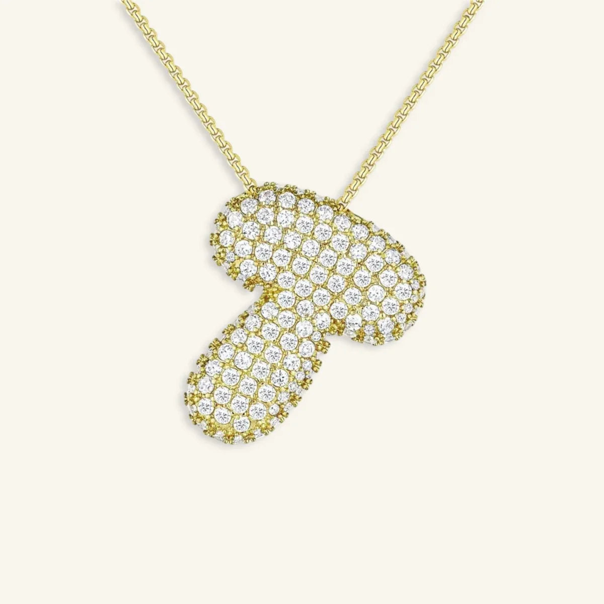 Bubble Letter Initial Necklace