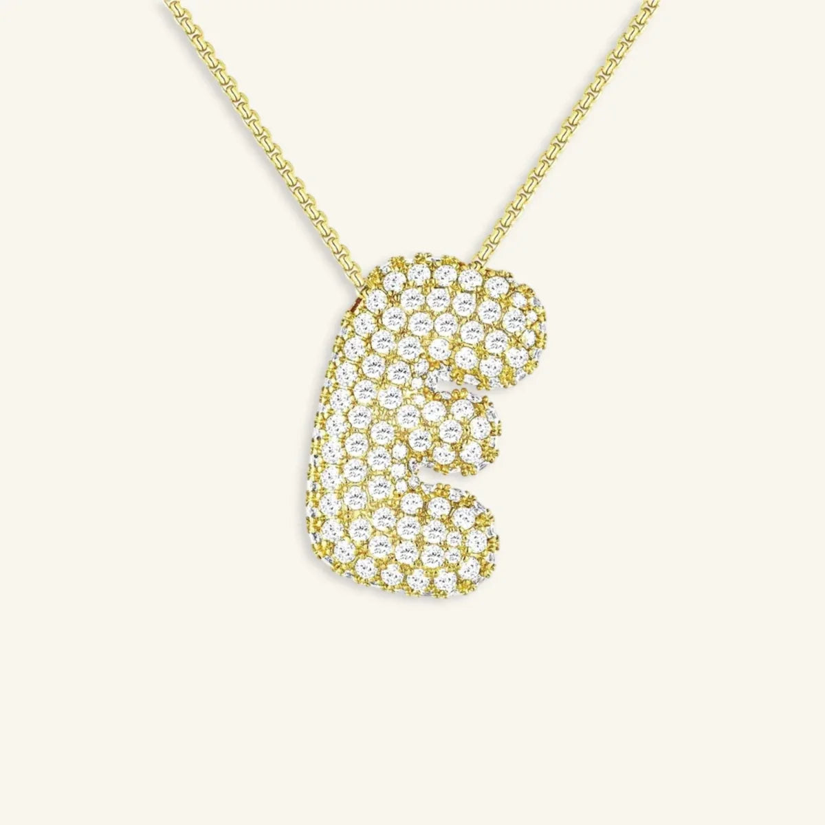 Bubble Letter Initial Necklace