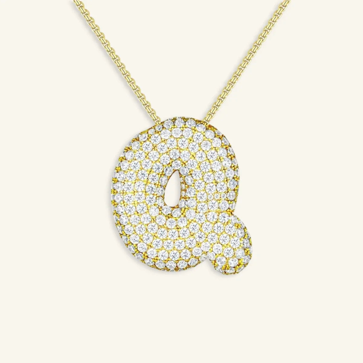 Bubble Letter Initial Necklace