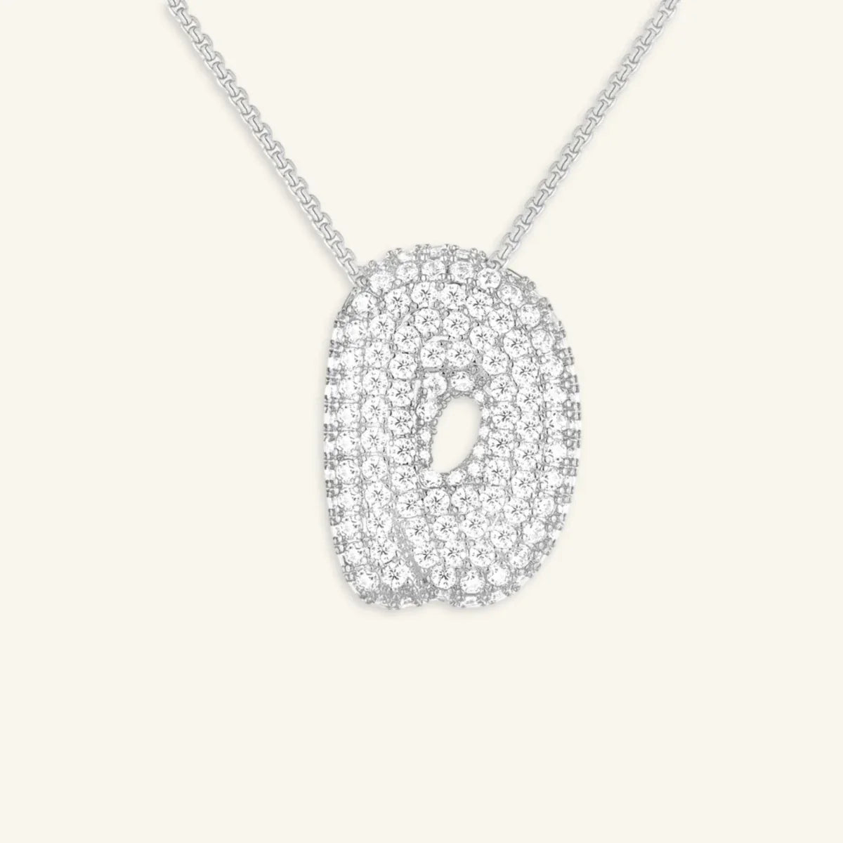 Bubble Letter Initial Necklace