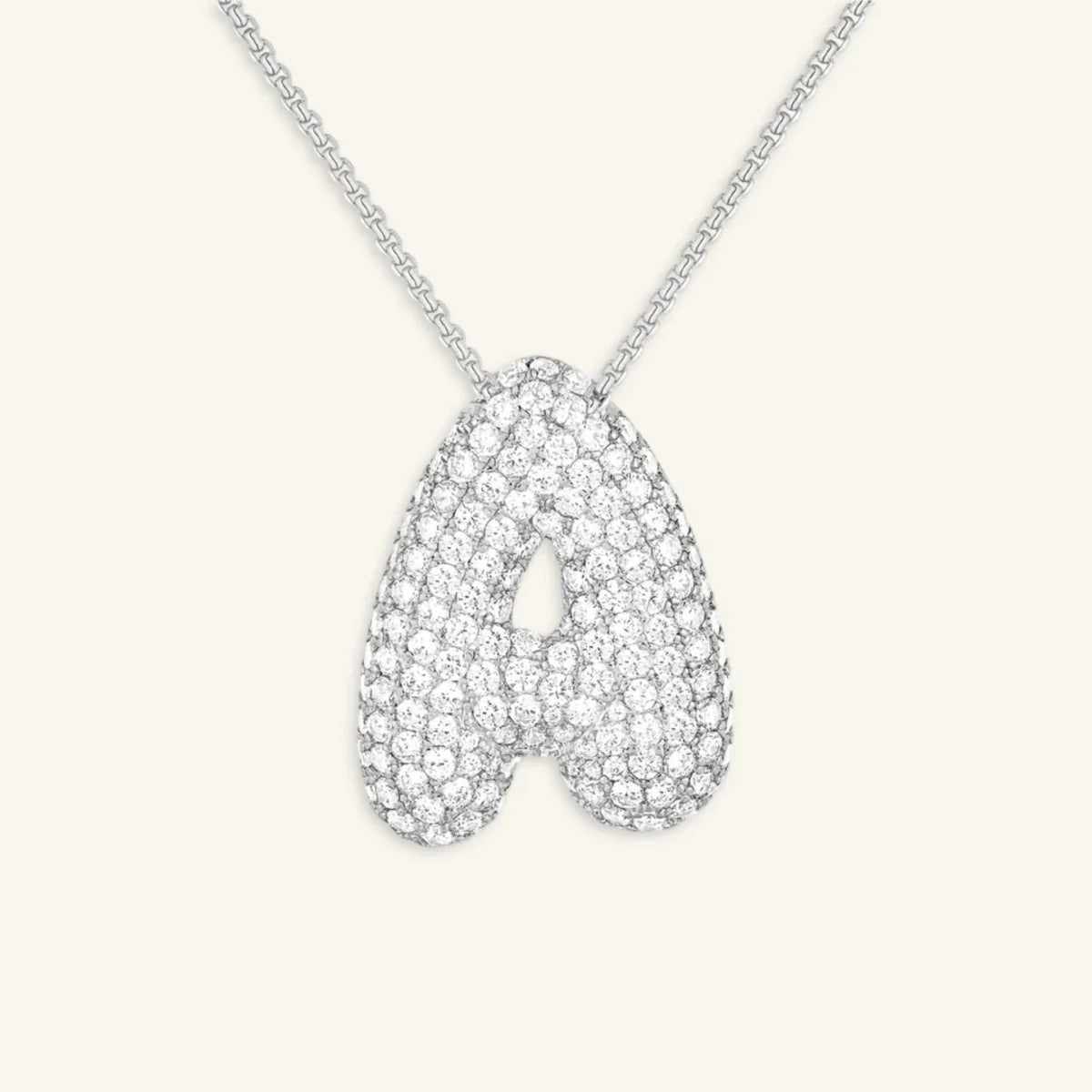 Bubble Letter Initial Necklace