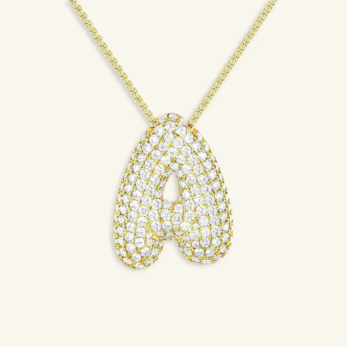 Bubble Letter Initial Necklace