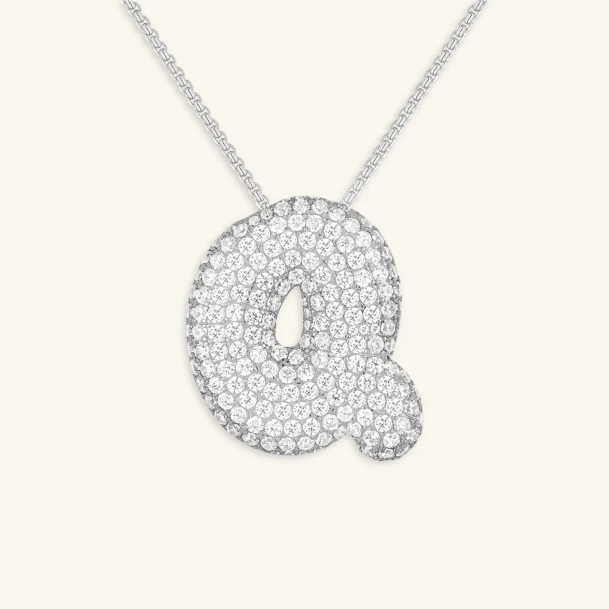 Bubble Letter Initial Necklace