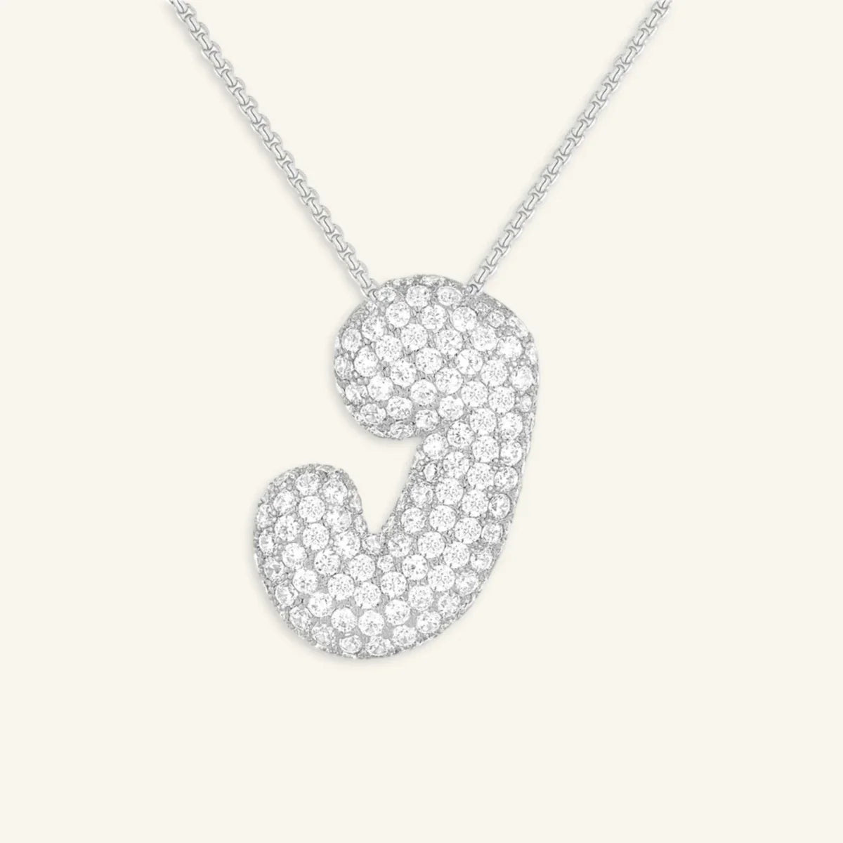 Bubble Letter Initial Necklace