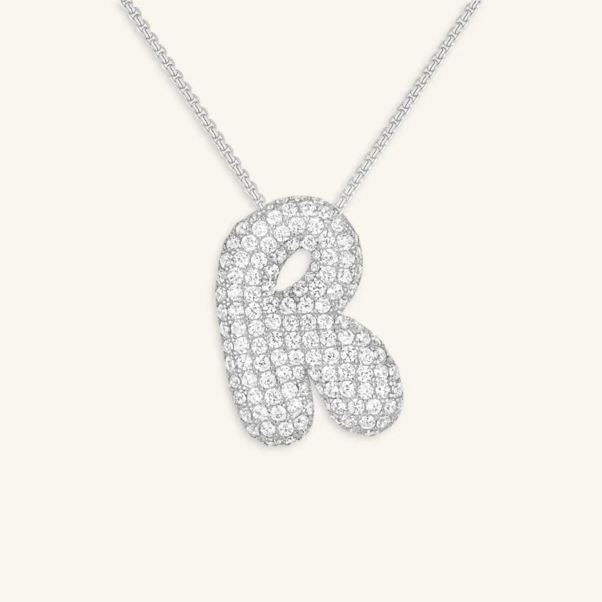Bubble Letter Initial Necklace