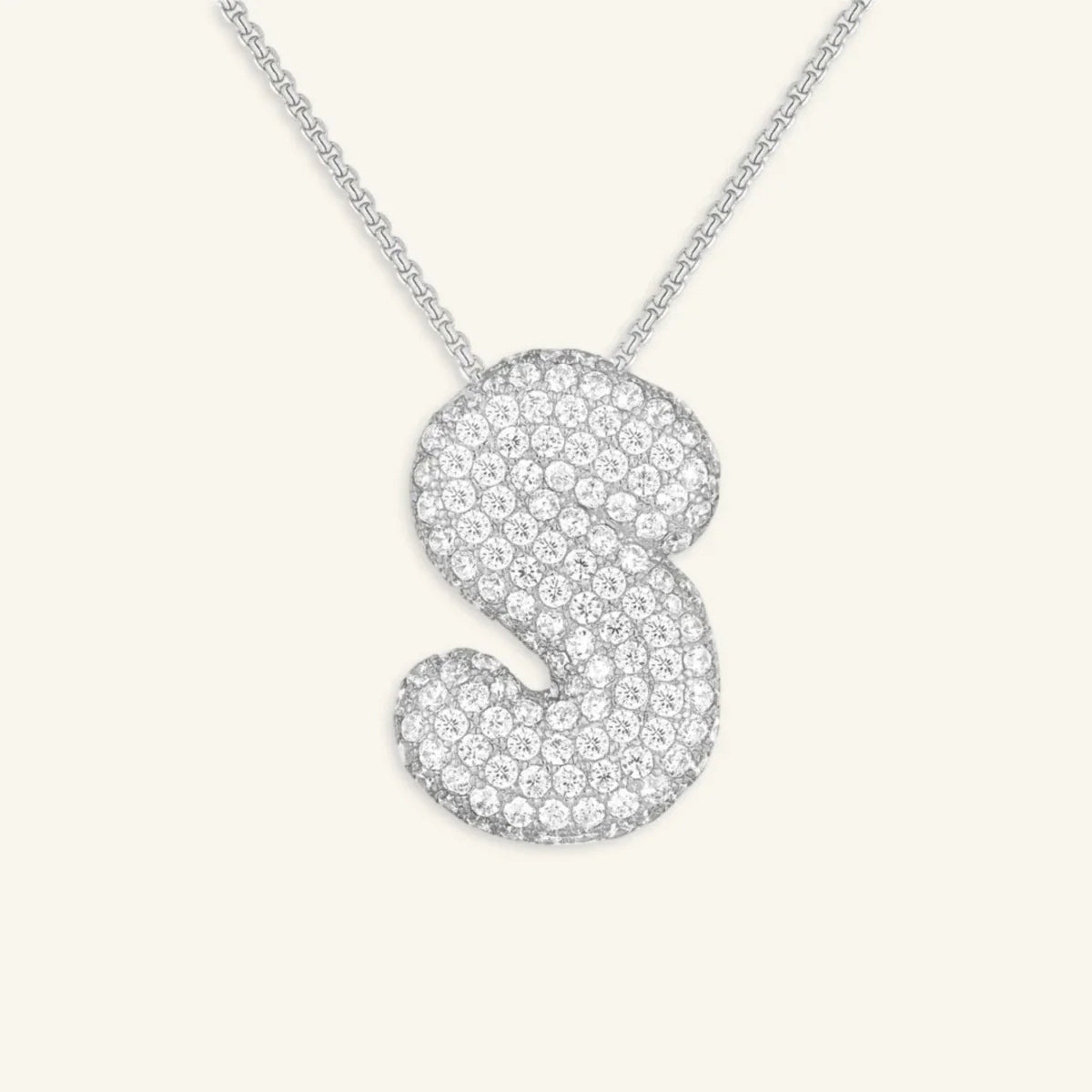 Bubble Letter Initial Necklace