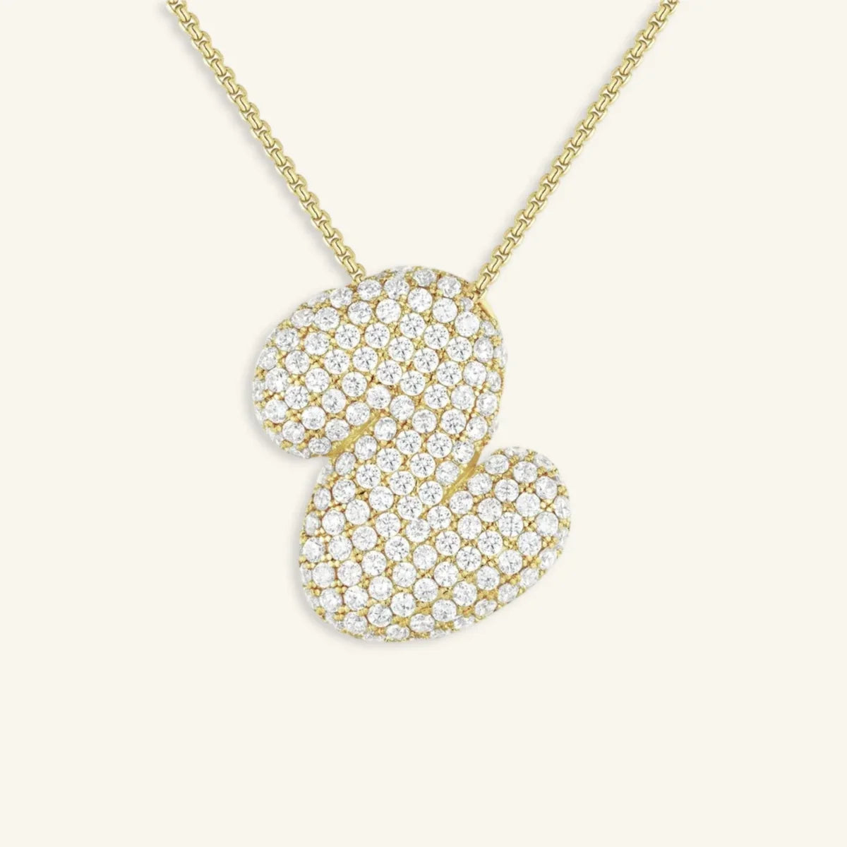 Bubble Letter Initial Necklace